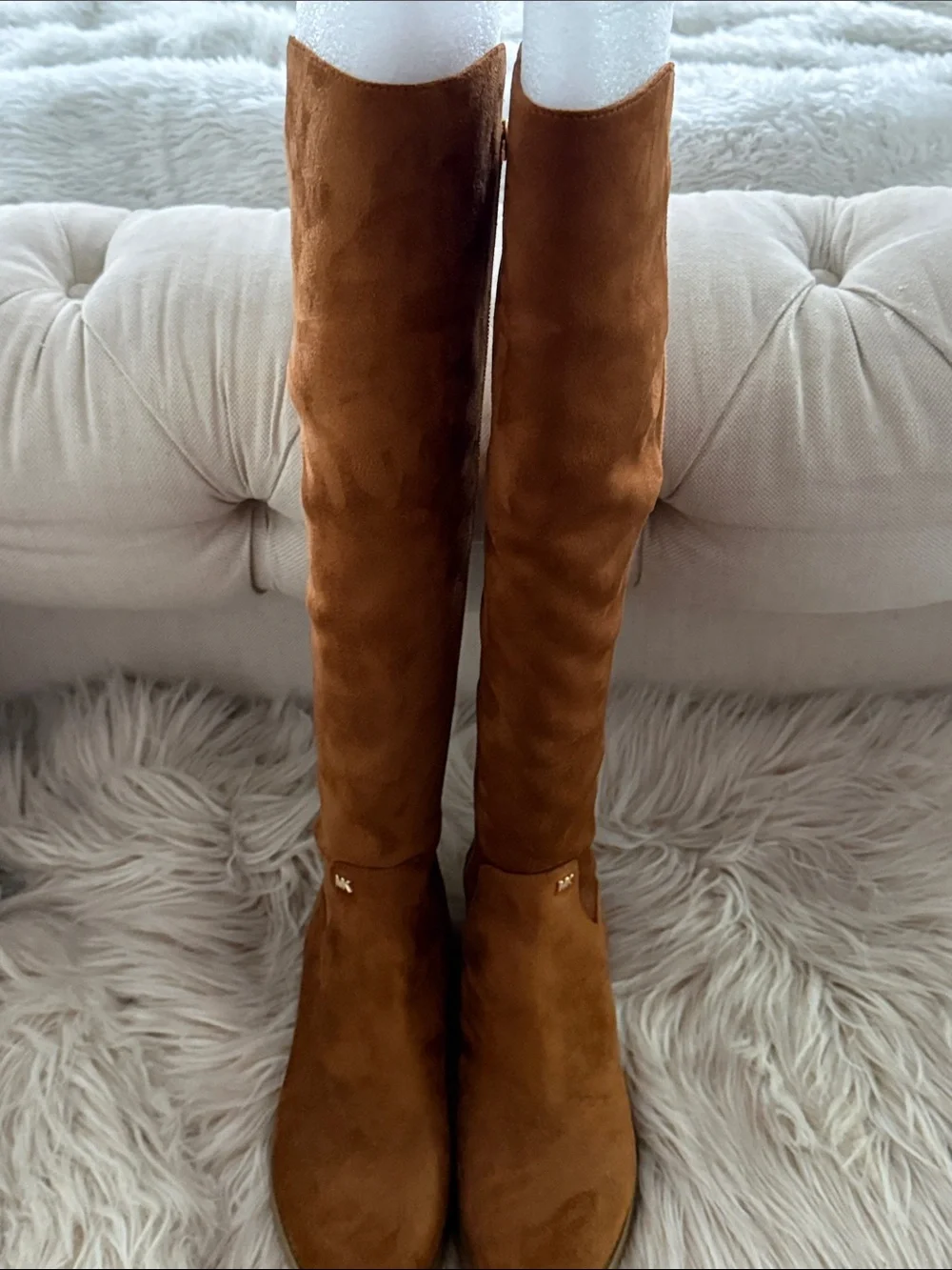 Michael Kors Over-the-Knee Suede Boots in Chestnut